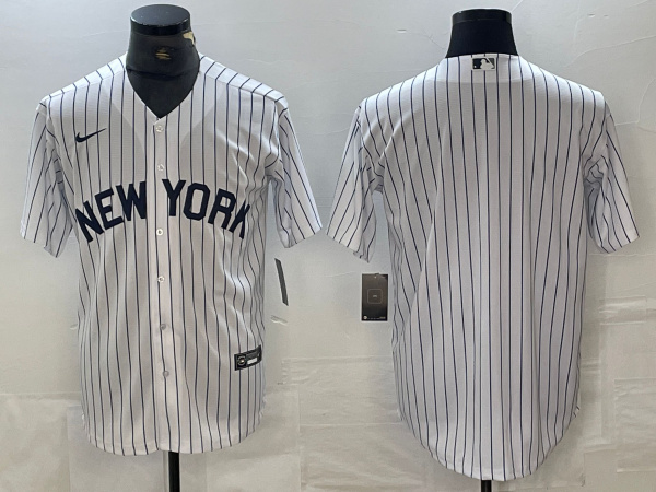 Men's New York Yankees Blank White Cool Base Stitched Baseball Jersey